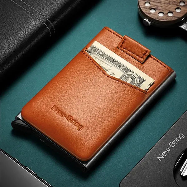 Leather Lining Rfid Blocking Credit Card Holder