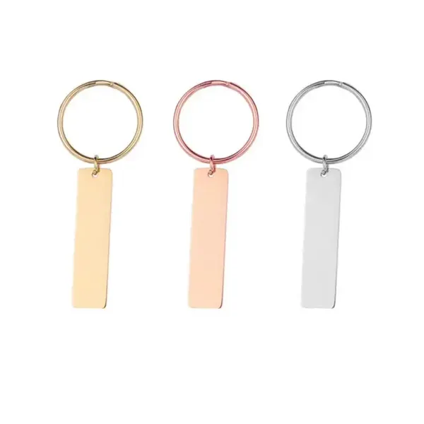 Rectangular Stainless Steel Tag Key Chain