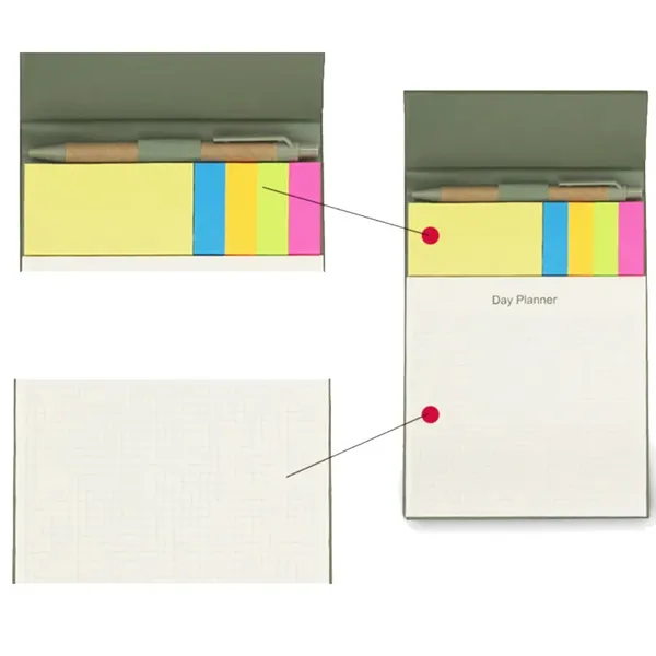Business Notebook With Sticky Colored Notes