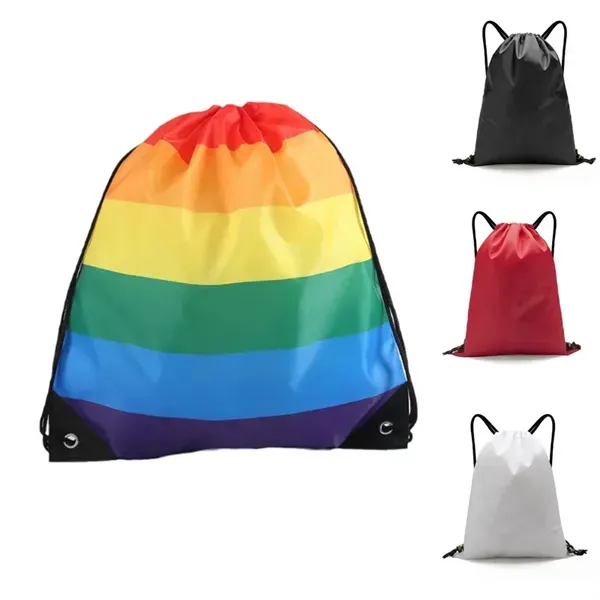 Rainbow Drawstring Sports Backpack