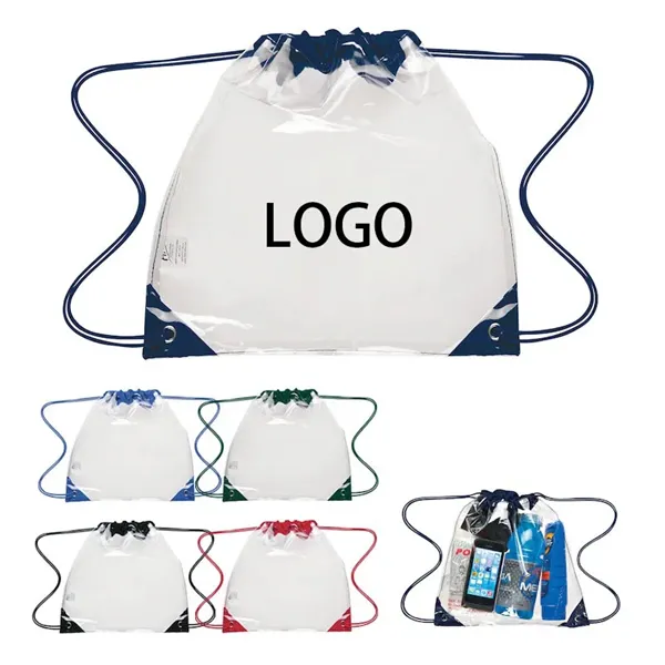 Clear Vinyl Drawstring Backpack Bag