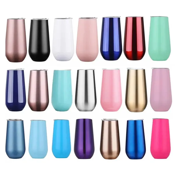 Stemless Champagne Flutes Double-insulated Tumbler