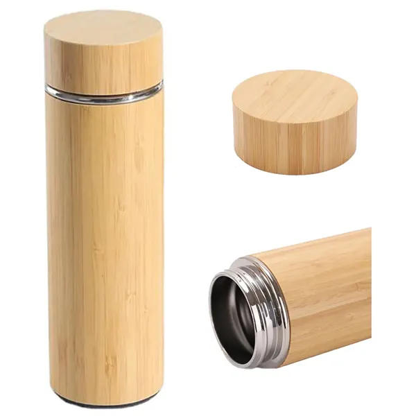 16oz. Premium Bamboo Thermos with Tea Infuser & Strainer