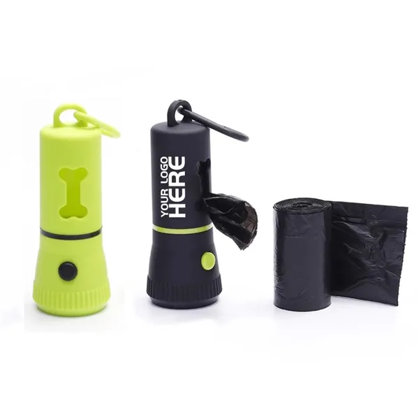 Pet Poop Bags Holder Dispenser with LED Flashlight