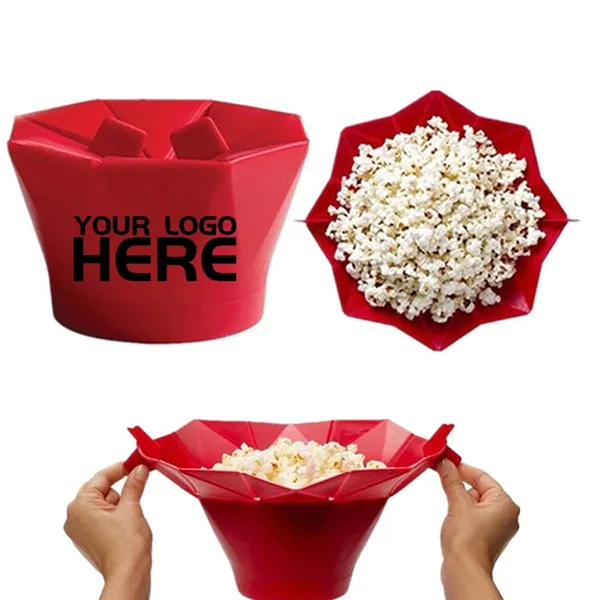 Microwave Silicone Foldable Popcorn Bucket Bowl