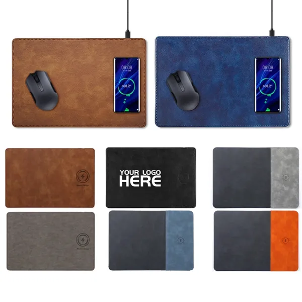 Leather Qi Wireless Charging Pad Mouse Mat