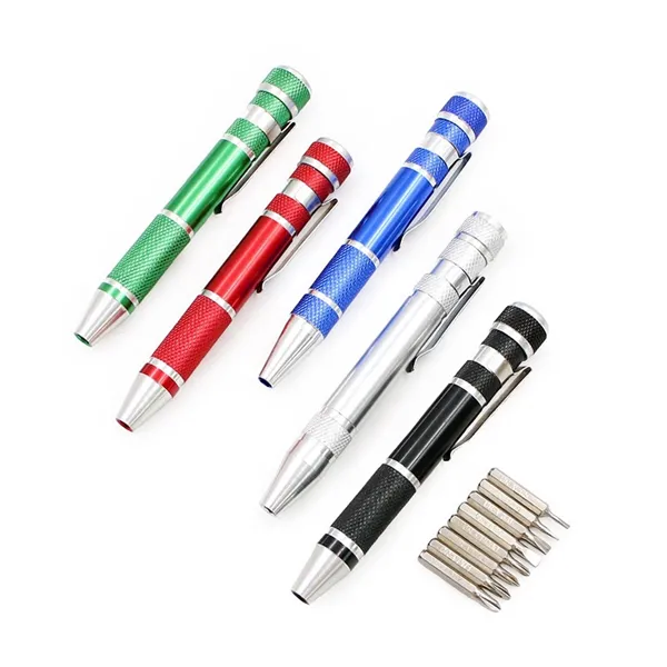 8 Bit Metal Screwdriver Tool Kit with Clip