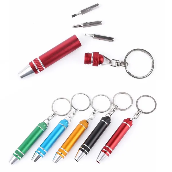 3 Bit Metal Screwdriver Tool Kit With Keychain
