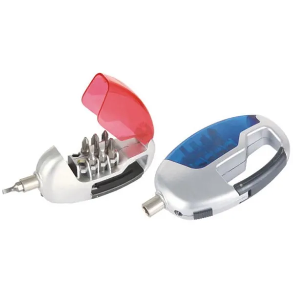 Carabiner Screwdriver Kit Set w/ LED FlashLight