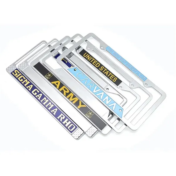 Custom Shaped 3-D Zinc Metal License Plate Frames