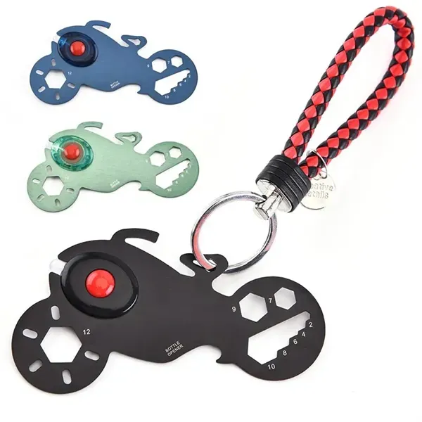 Moto-shaped Wrench Set Tool Card With LED