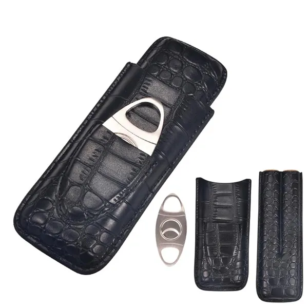 Portable Genuine Leather Cigar Case