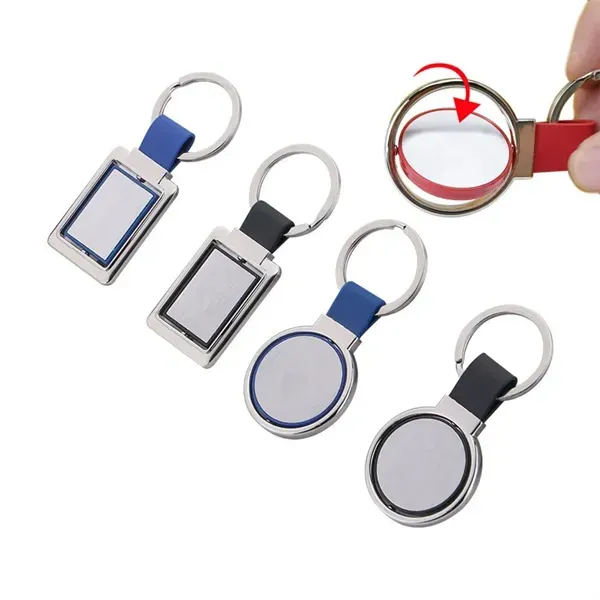 Circular Metal Spinner Key Tag