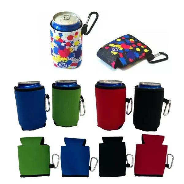 Collapsible Can Cooler with Carabiner