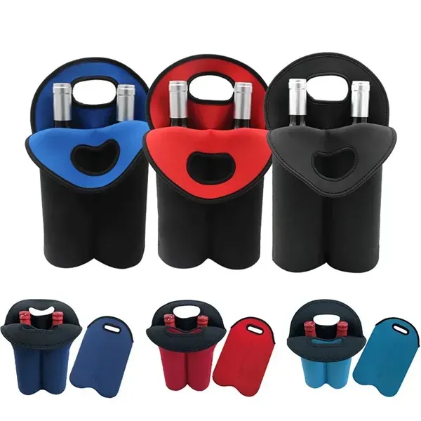 Two Bottle Insulated Neoprene Wine Holder