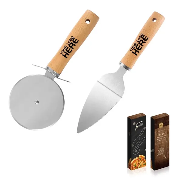 Pizza knife and spatula two-piece set