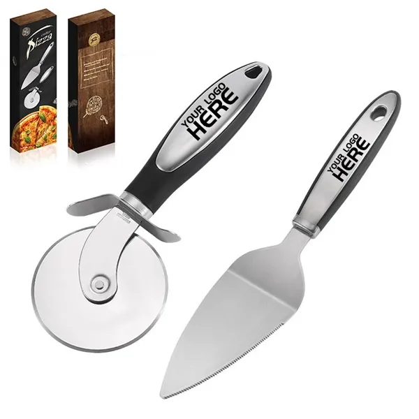 Pizza knife and spatula two-piece set
