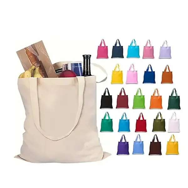 Natural Cotton Solid Color Canvas Tote Bag