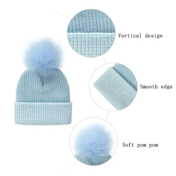 Stripe Pom Beanie With Cuff
