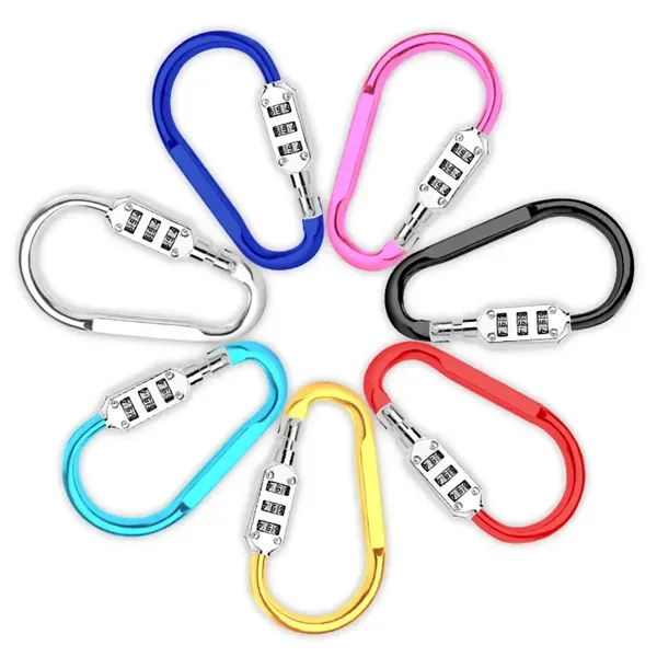 Aluminum Carabiner Keychain Combination Lock