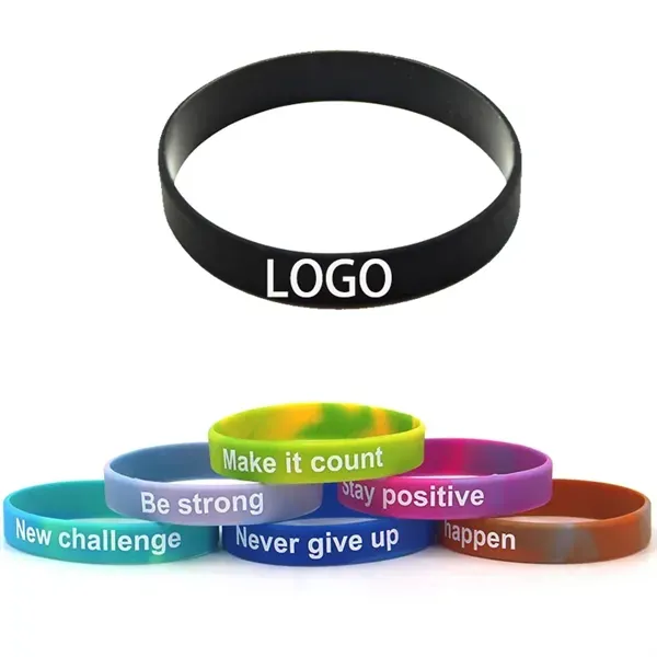 Debossed Color Fill Silicone Wristband