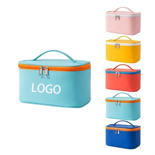 Pu Leather Portable Travel Cosmetic Bag