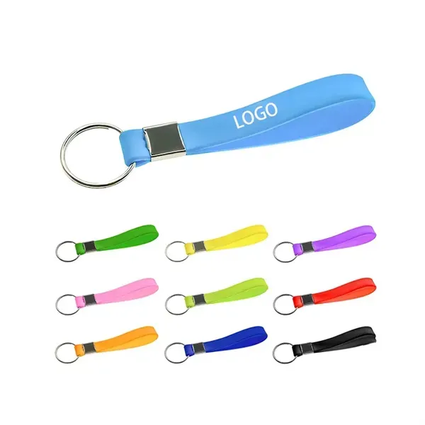 Printed Silicone Wristband with Keychain