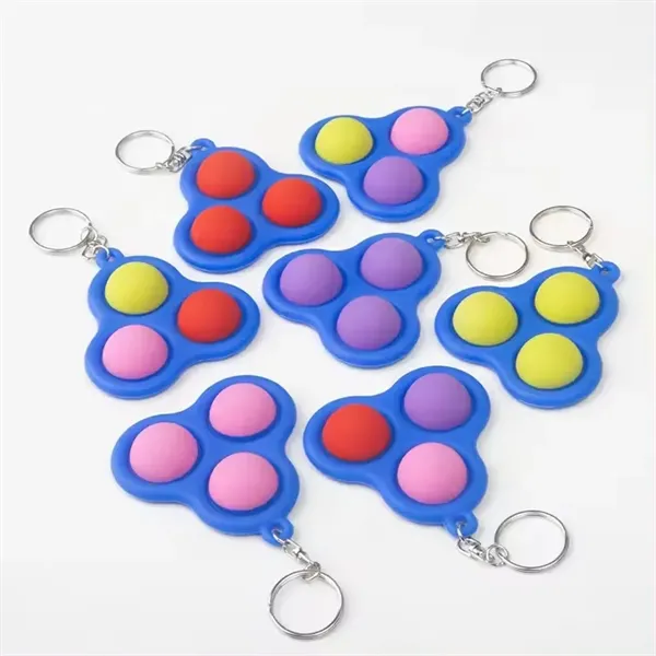 Triangular Silicone Push Pop Bubble Toy Key Chain