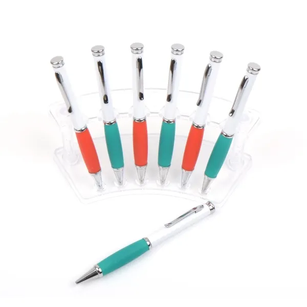 Hefty stylus Metal ballpoint with colors rubber grip