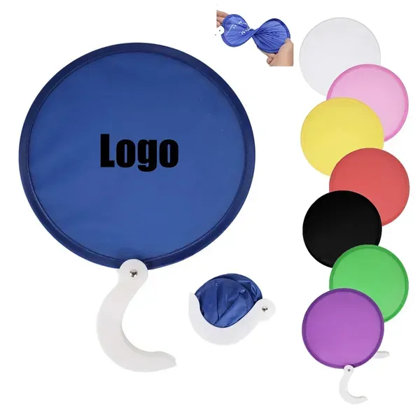 Black & white color Folding fan with the plastic handle