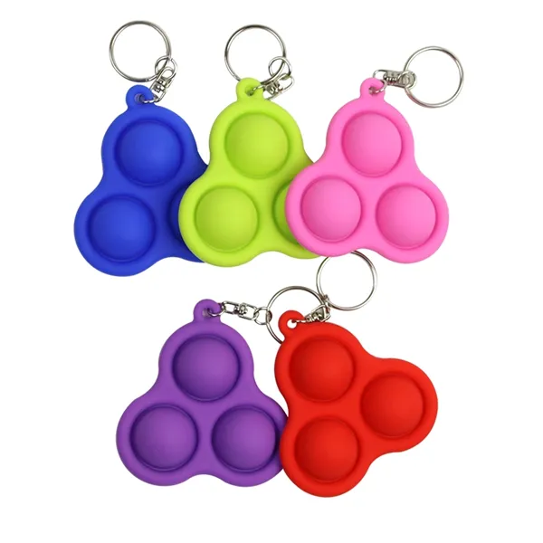 Foldable Push Pop Bubble Silicone Keychain