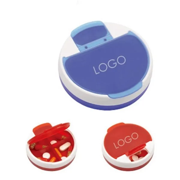 Round 4 Compartment Pill Case Medicine Box