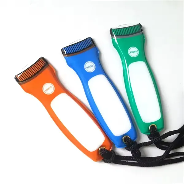 Flat flashlight with 2 LED bulbs 