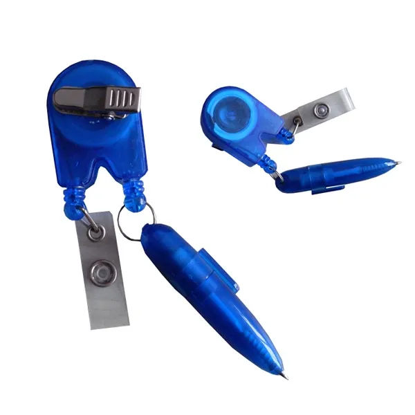 Retractable Badge Holder With Pen