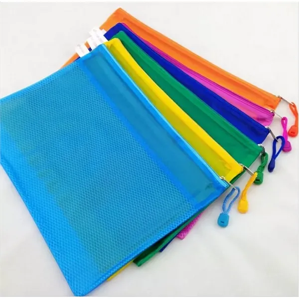 Grid Document Pouch With Zipper